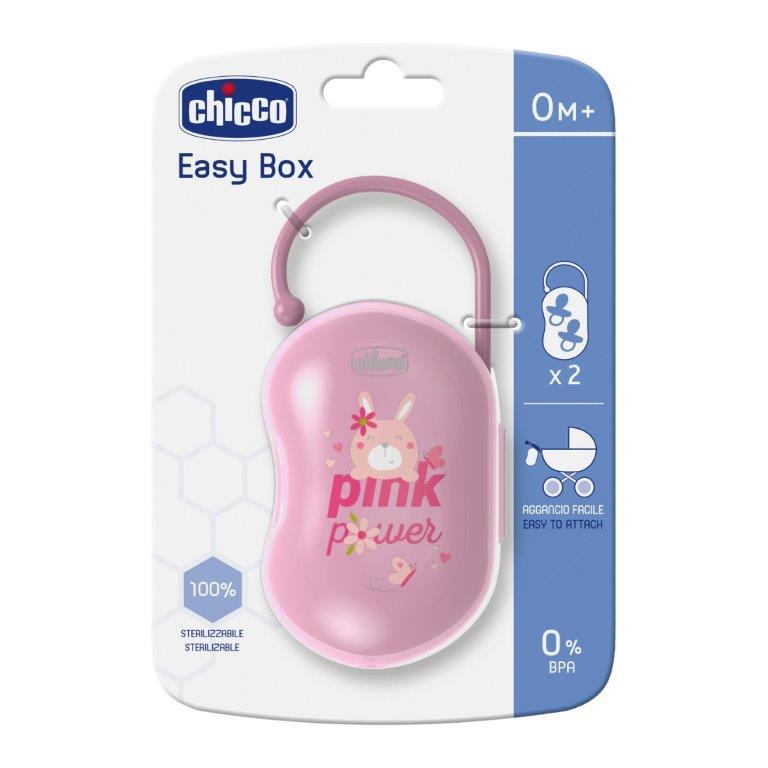 Cutie pentru doua suzete CHICCO Pink Power, 0-36 luni Roz