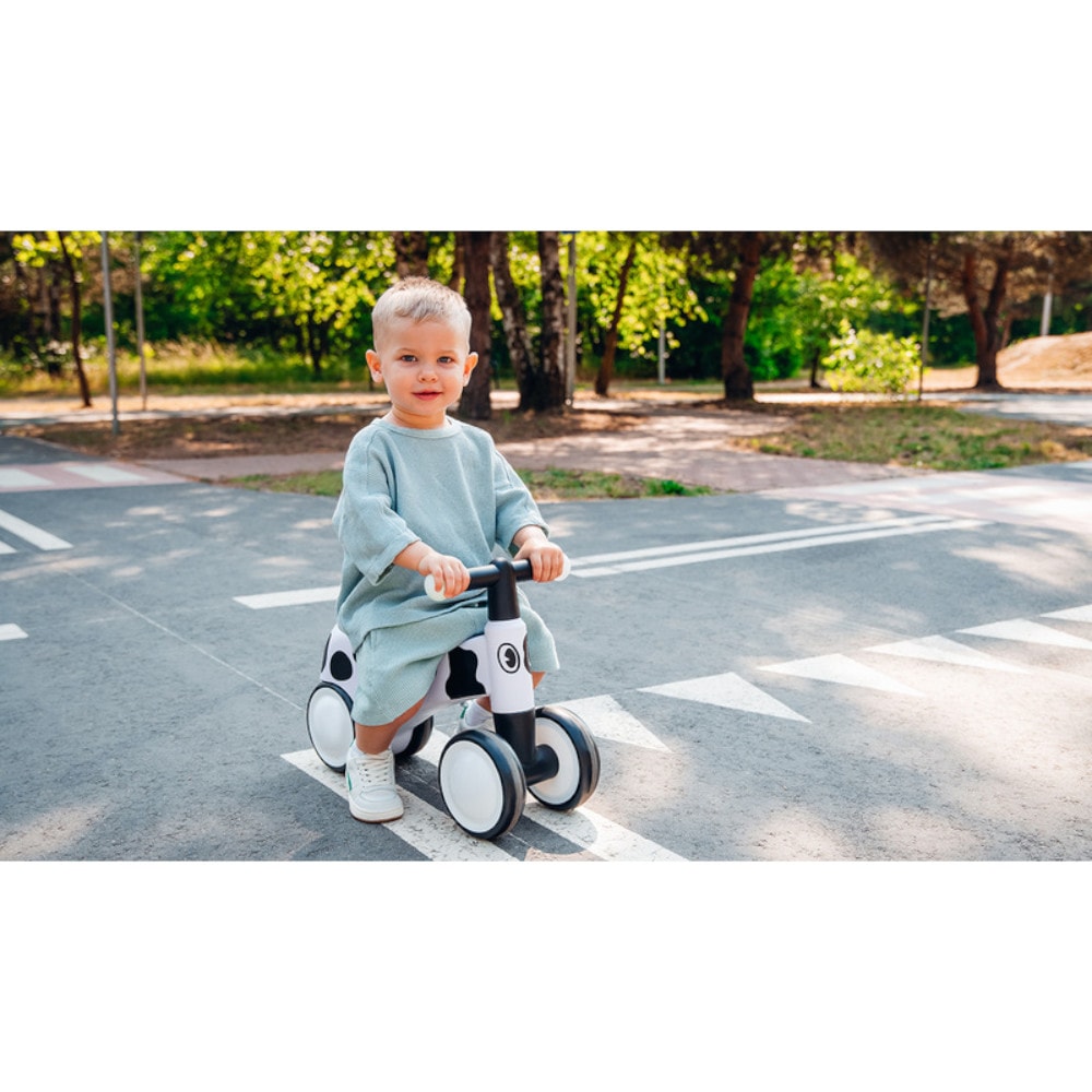Bicicleta fara pedale, Lionelo, Sammy, 4 roti din spuma EVA si TPR, 12-36 luni, Certificata EN 71-1:2014, EN 71-2:2011, EN 71-3:2019, Alb