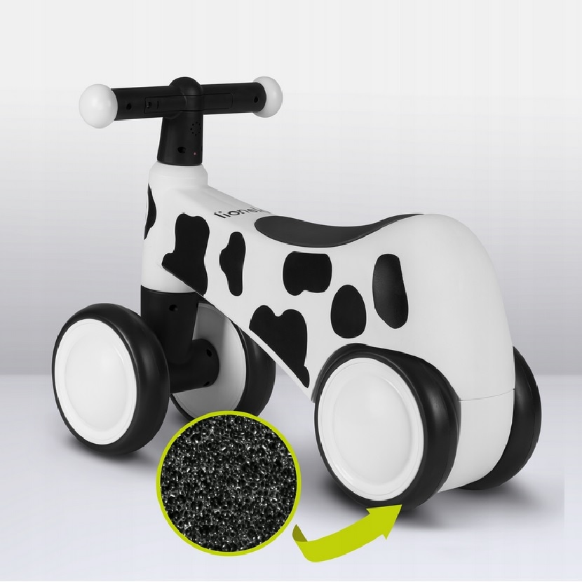 Bicicleta fara pedale, Lionelo, Sammy, 4 roti din spuma EVA si TPR, 12-36 luni, Certificata EN 71-1:2014, EN 71-2:2011, EN 71-3:2019, Alb