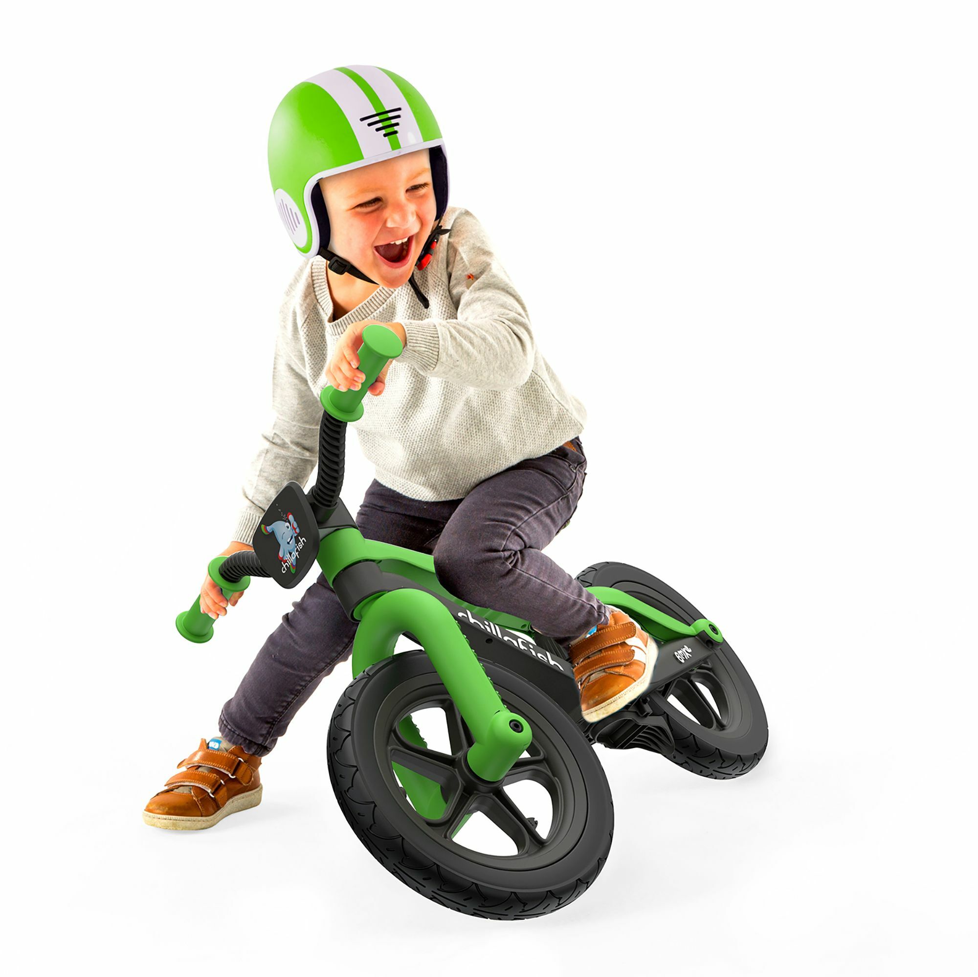 Bicicleta de echilibru, Chillafish, BMXie 2, Cu frana integrata, Cu sa reglabila, Greutatate 3.8 Kg, 12 inch, Pentru 2 - 5 ani, Kiwi