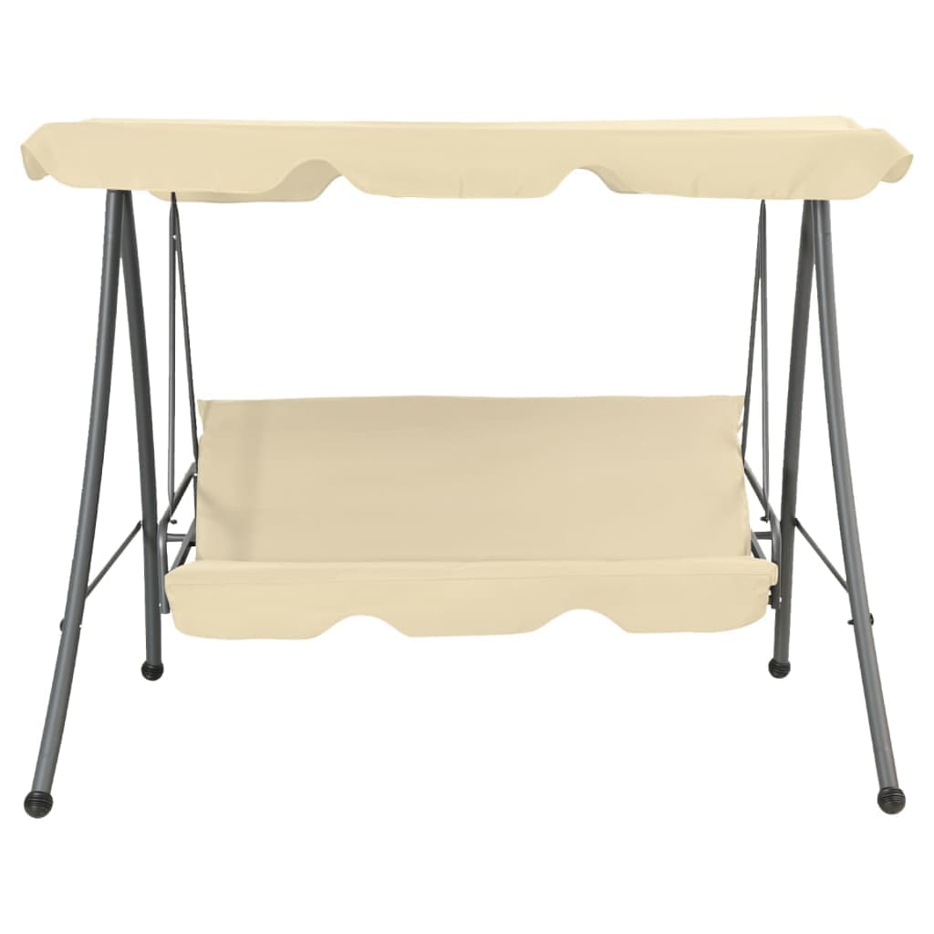 Balansoar de exterior cu copertina, 2 locuri, Vida XL, 192 x 118 x 175 cm, Alb