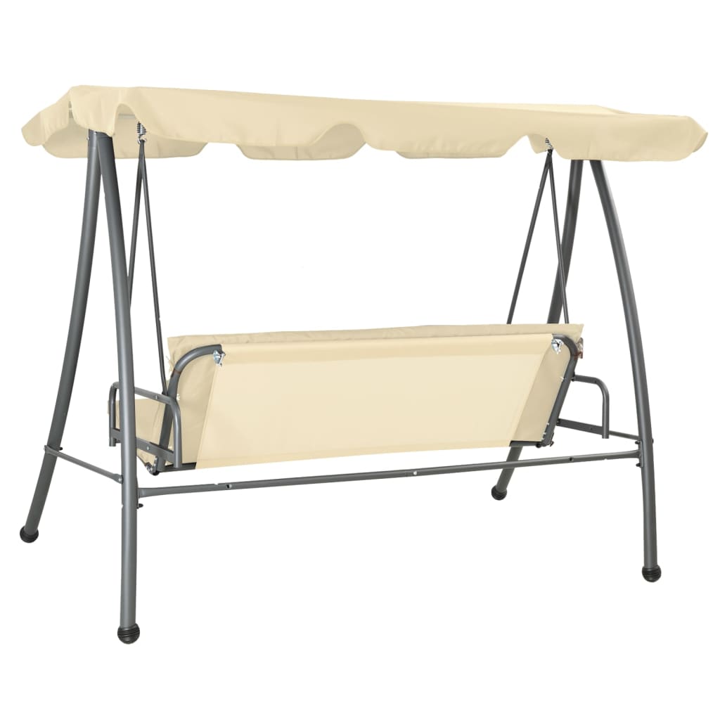 Balansoar de exterior cu copertina, 2 locuri, Vida XL, 192 x 118 x 175 cm, Alb