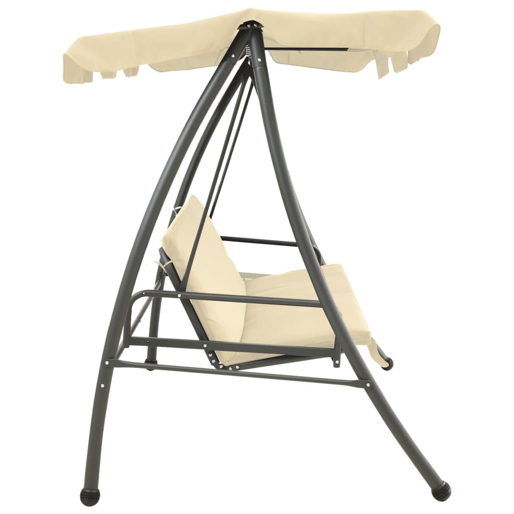 Balansoar de exterior cu copertina, 2 locuri, Vida XL, 192 x 118 x 175 cm, Alb
