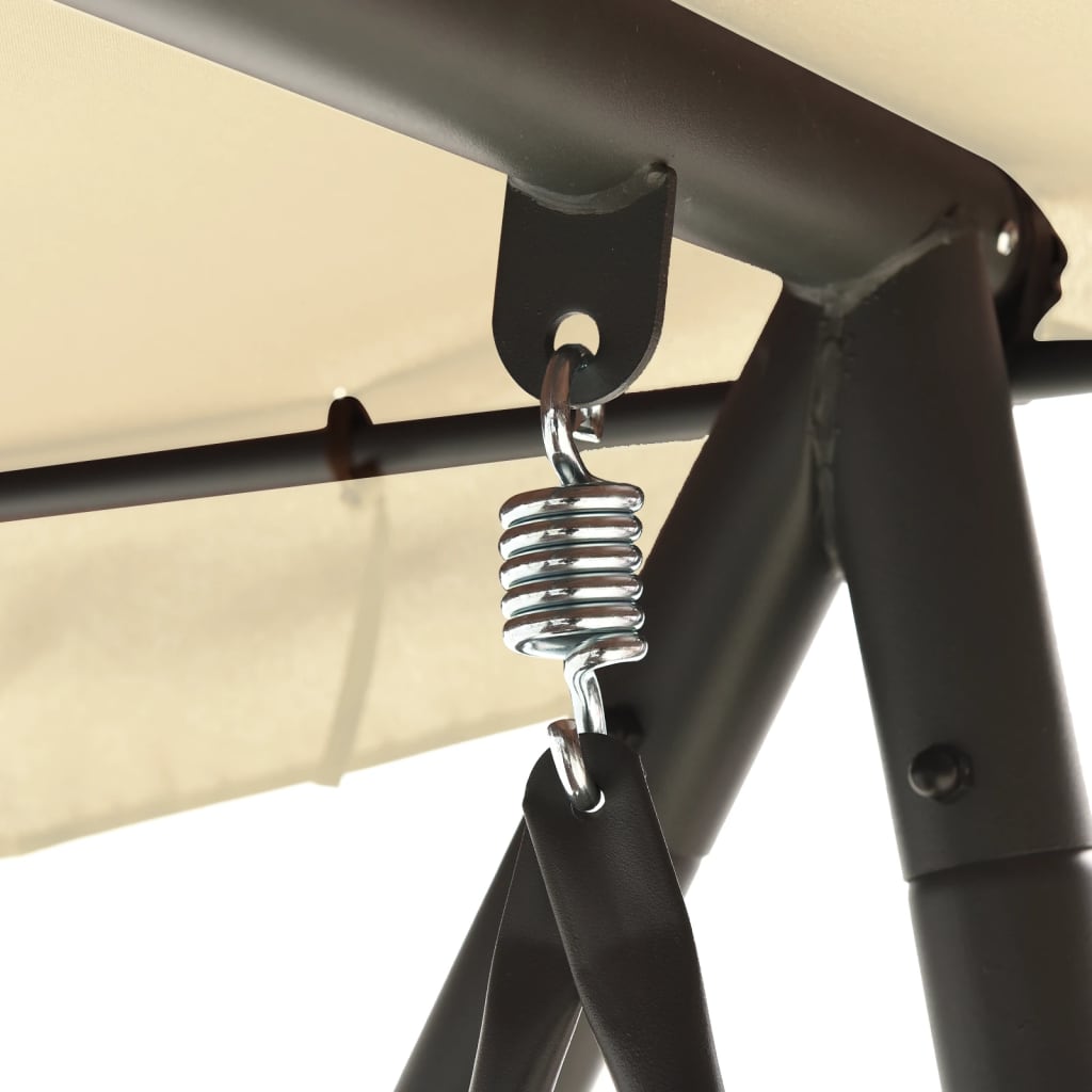 Balansoar de exterior cu copertina, 2 locuri, Vida XL, 192 x 118 x 175 cm, Alb