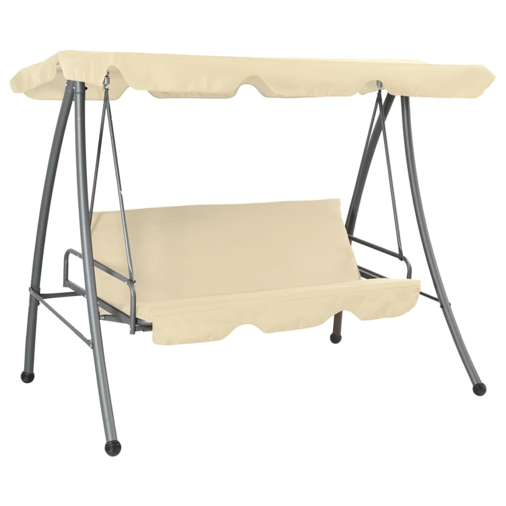 Balansoar de exterior cu copertina, 2 locuri, Vida XL, 192 x 118 x 175 cm, Alb