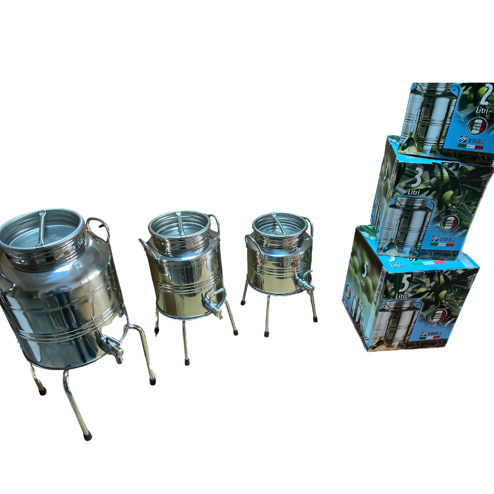 Butoi pentru Tuica/Palinca/Ulei/Lapte TRE.I, set cu robinet si suport, inox, 20L