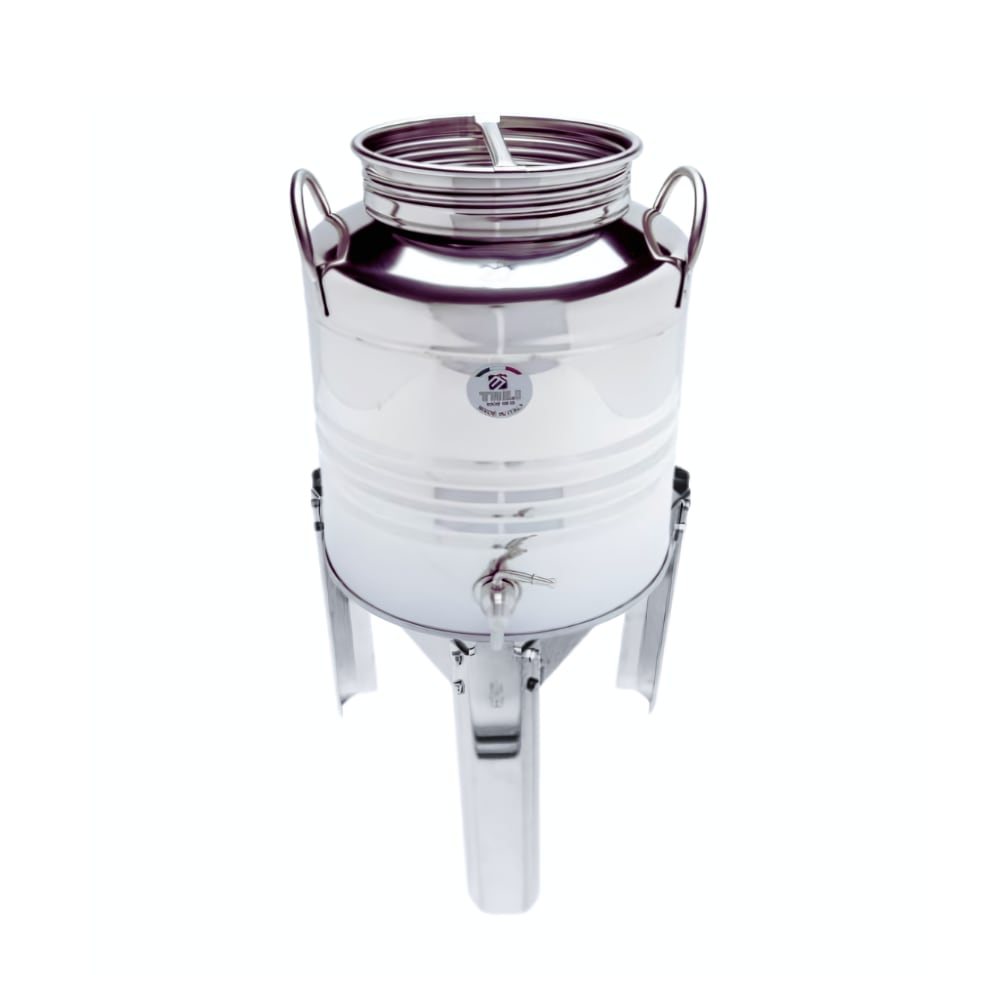 Butoi pentru Tuica/Palinca/Ulei/Lapte TRE.I, set cu robinet si suport, inox, 20L