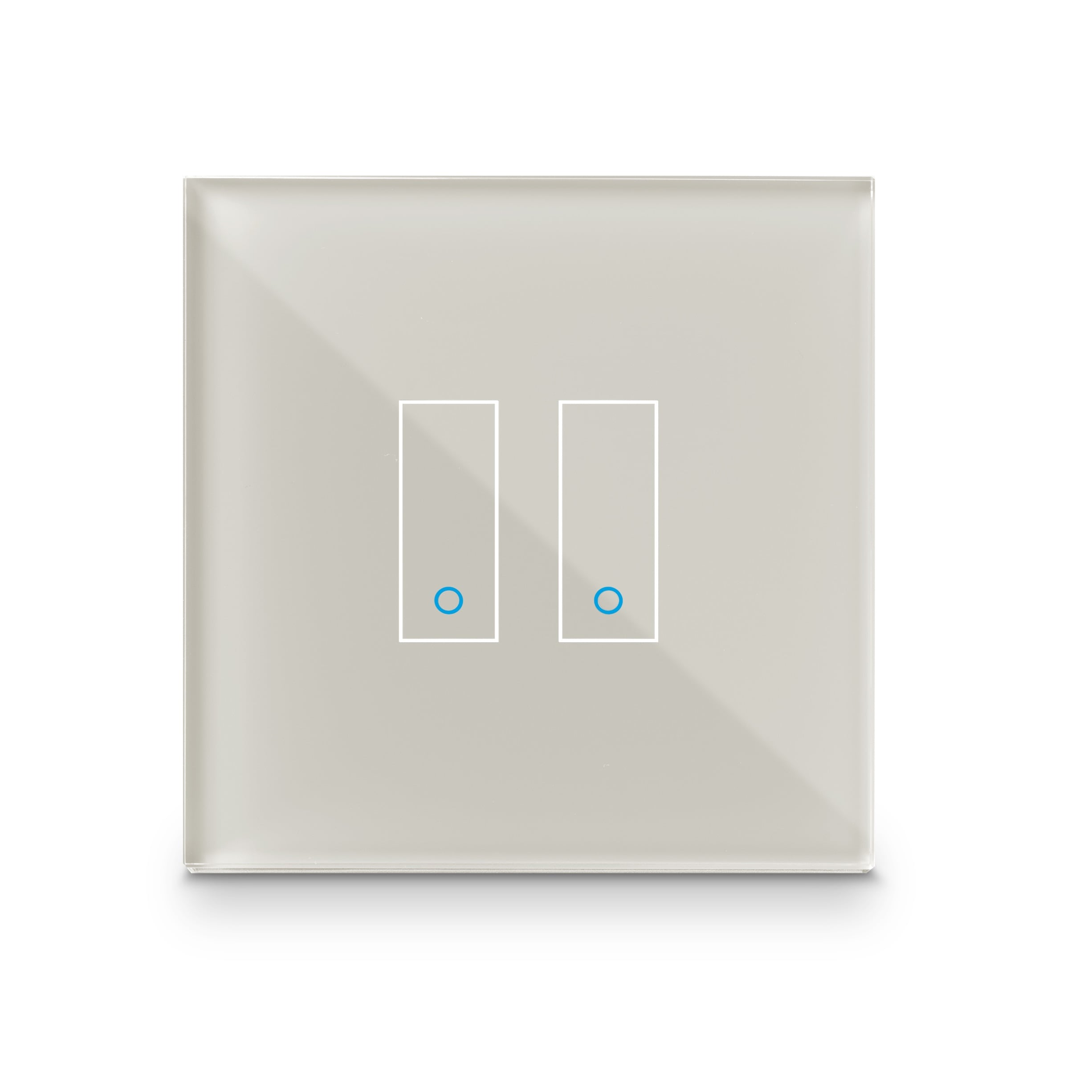 Intrerupator smart dublu Iotty LSWE22T, cu touch, din sticla, WiFi, cu nul, nisip