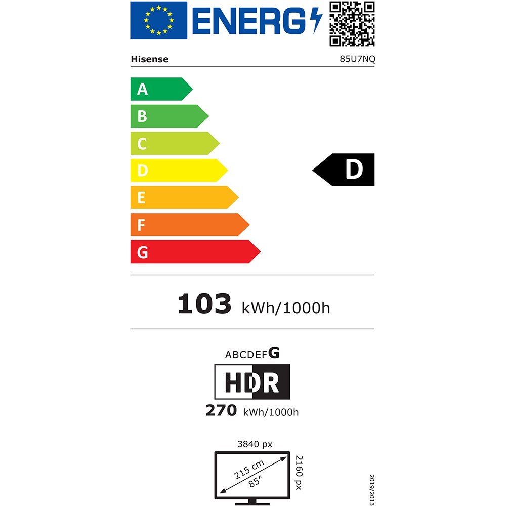 Televizor MiniLED ULED Smart HISENSE 65U8NQ, Ultra HD 4K, HDR, 164cm