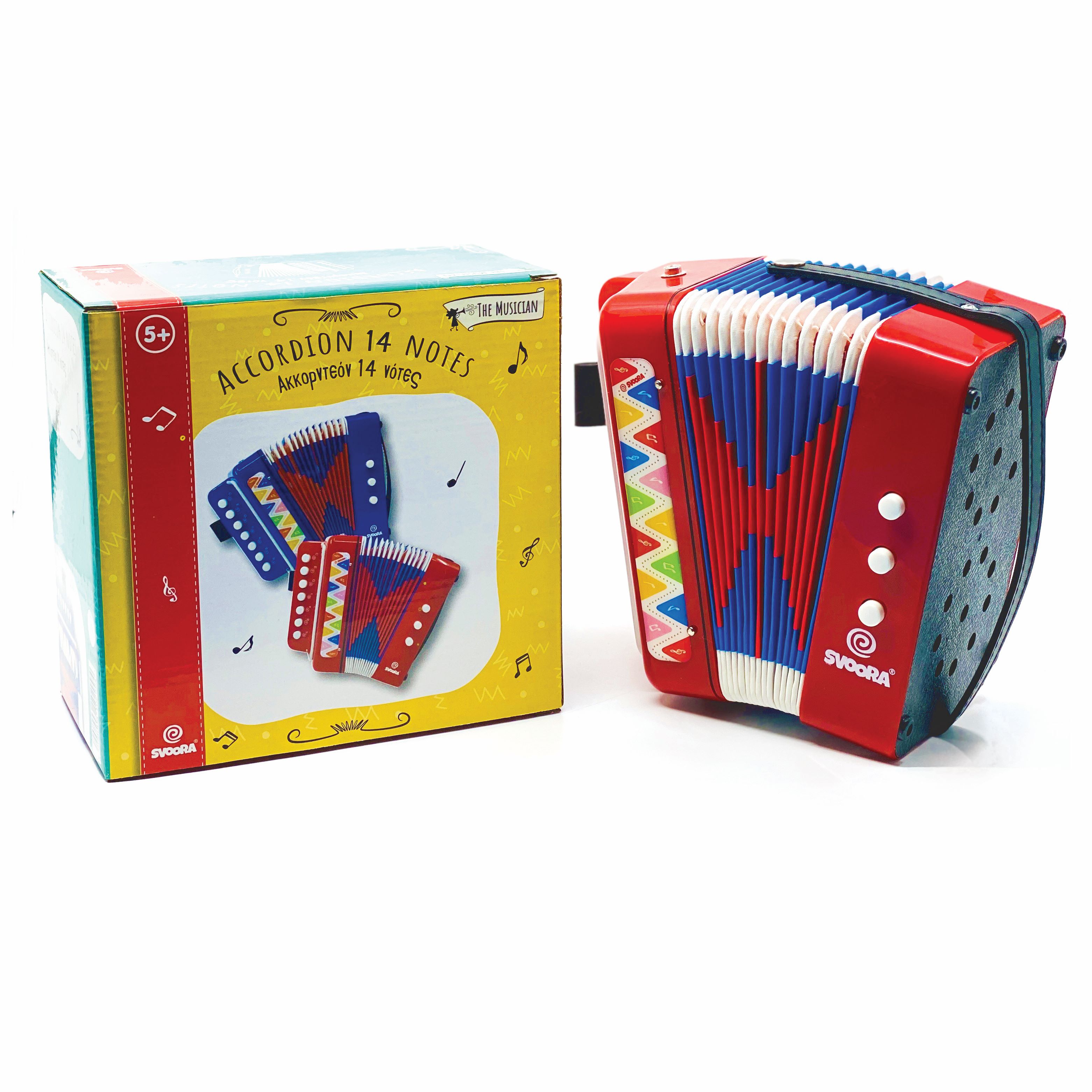 Acordeon Svoora, 14 note, +5 ani, rosu