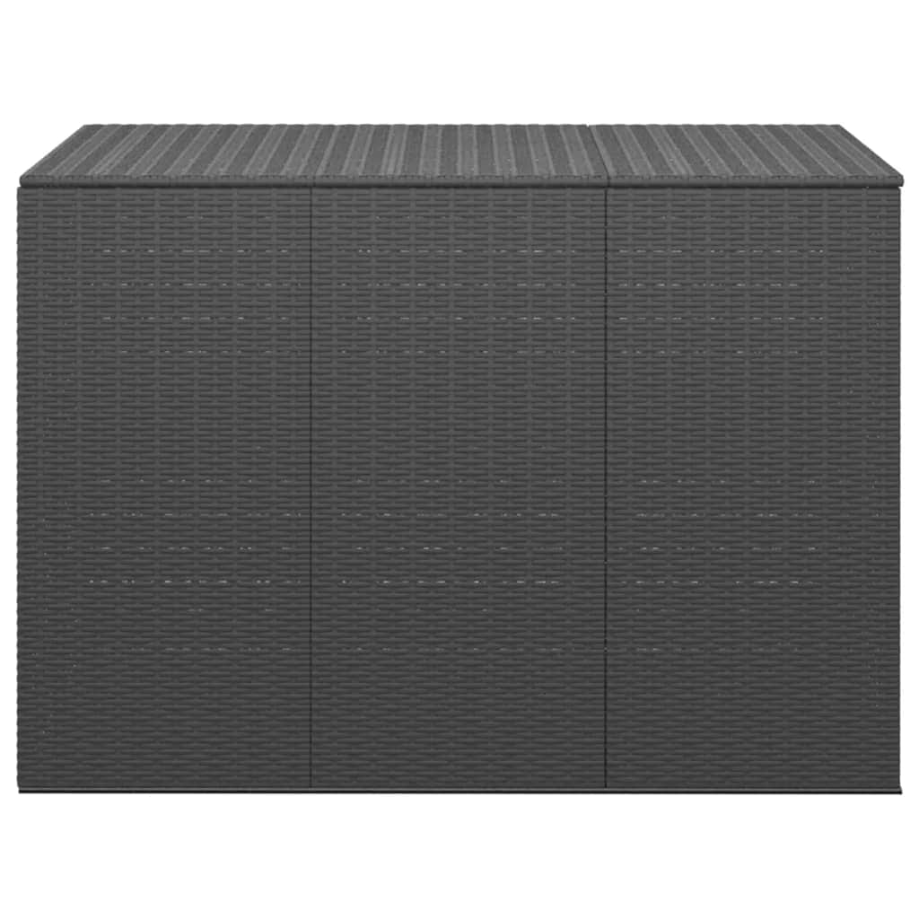 Lada depozitare gradina VIDAXL, PE ratan, 145 x 100 x 103 cm, negru