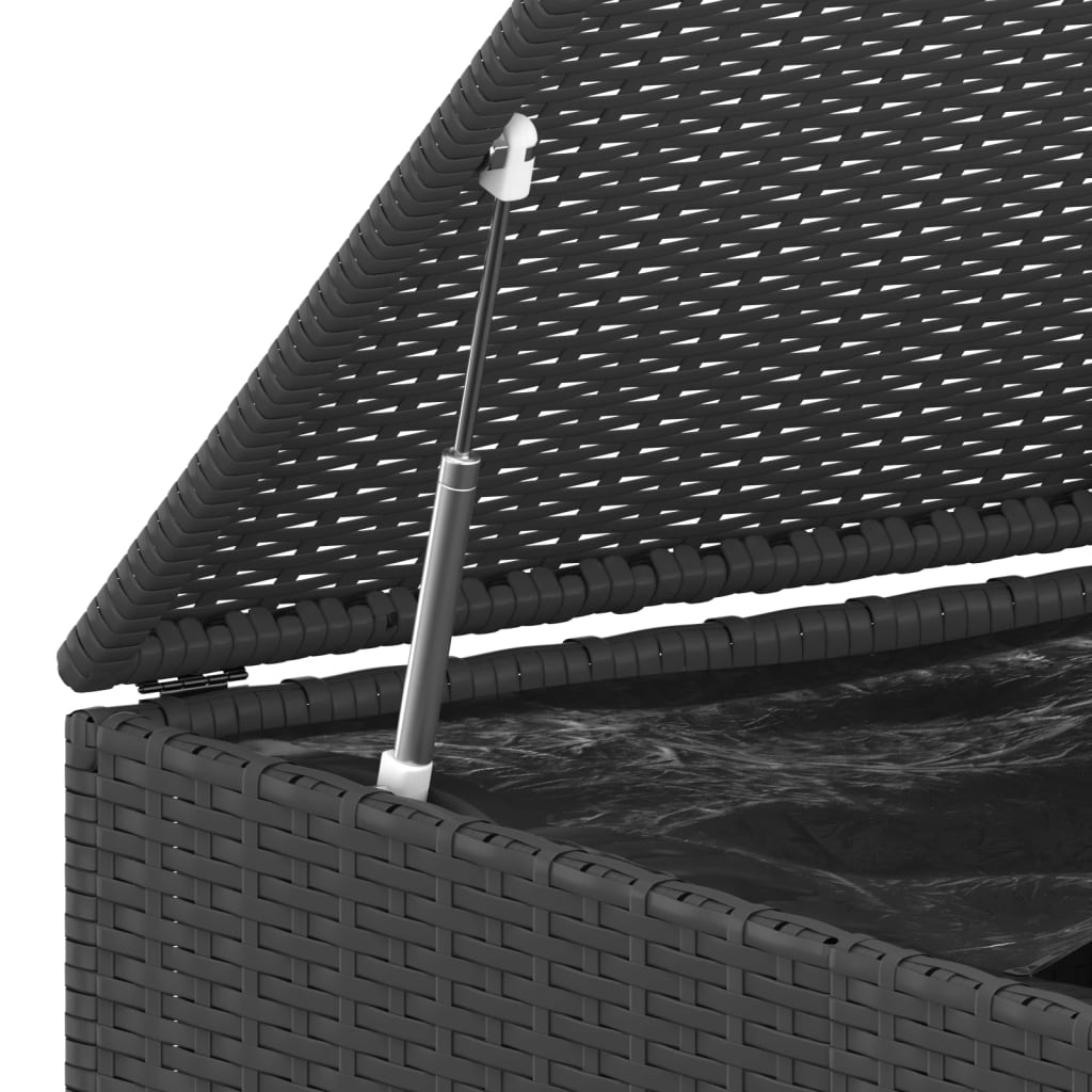 Lada depozitare gradina VIDAXL, PE ratan, 145 x 100 x 103 cm, negru
