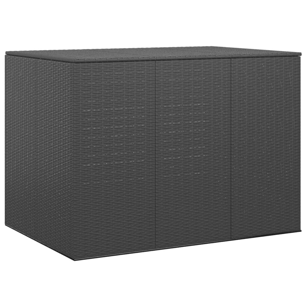 Lada depozitare gradina VIDAXL, PE ratan, 145 x 100 x 103 cm, negru