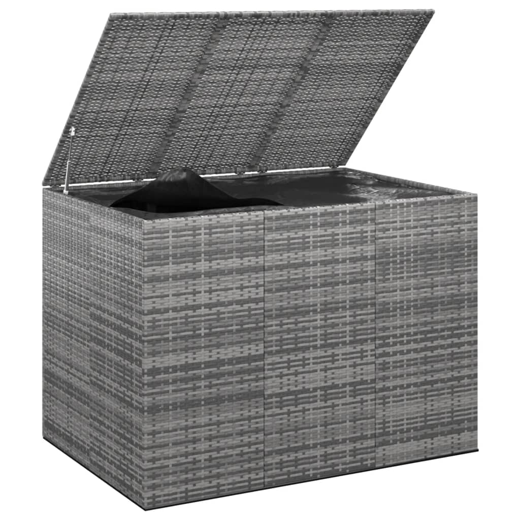 Lada depozitare gradina VIDAXL, PE ratan, 145 x 100 x 103 cm, gri