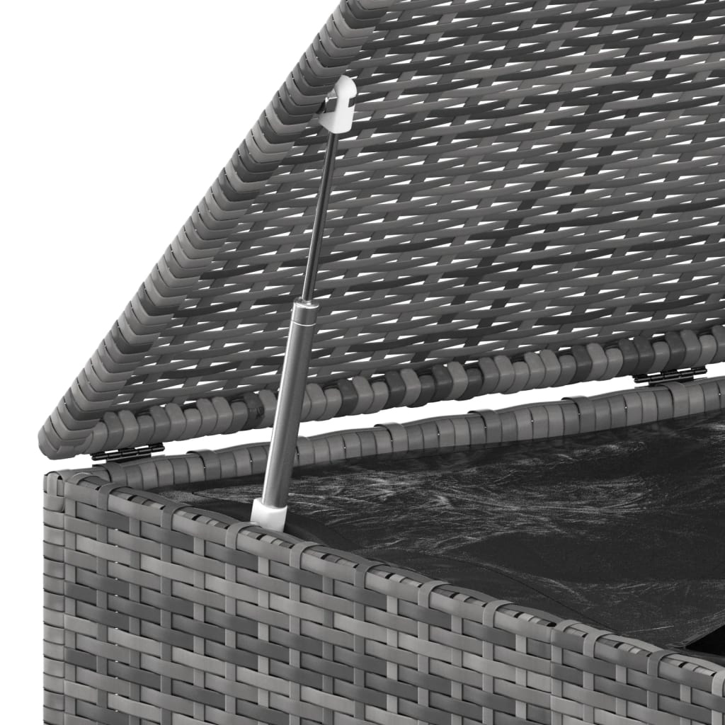 Lada depozitare gradina VIDAXL, PE ratan, 145 x 100 x 103 cm, gri