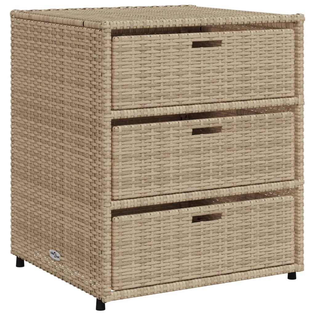 Dulap depozitare de gradina, vidaXL, 55x59x69, poliratan, Bej