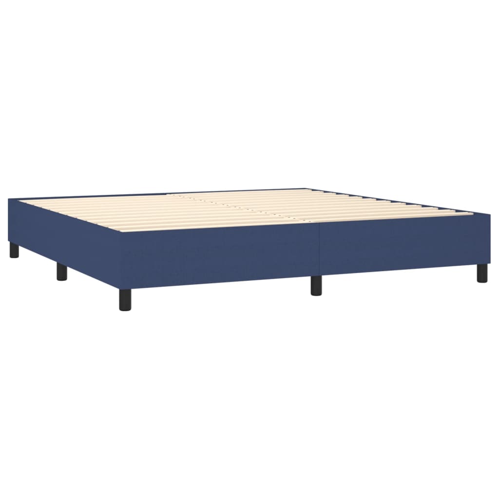 Pat box spring cu saltea vidaXL, 200x200 cm, textil, Albastru