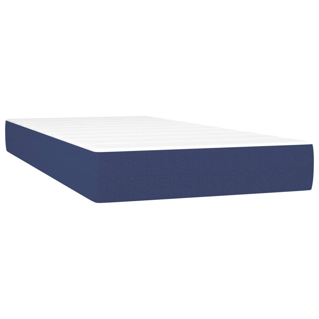Pat box spring cu saltea vidaXL, 200x200 cm, textil, Albastru