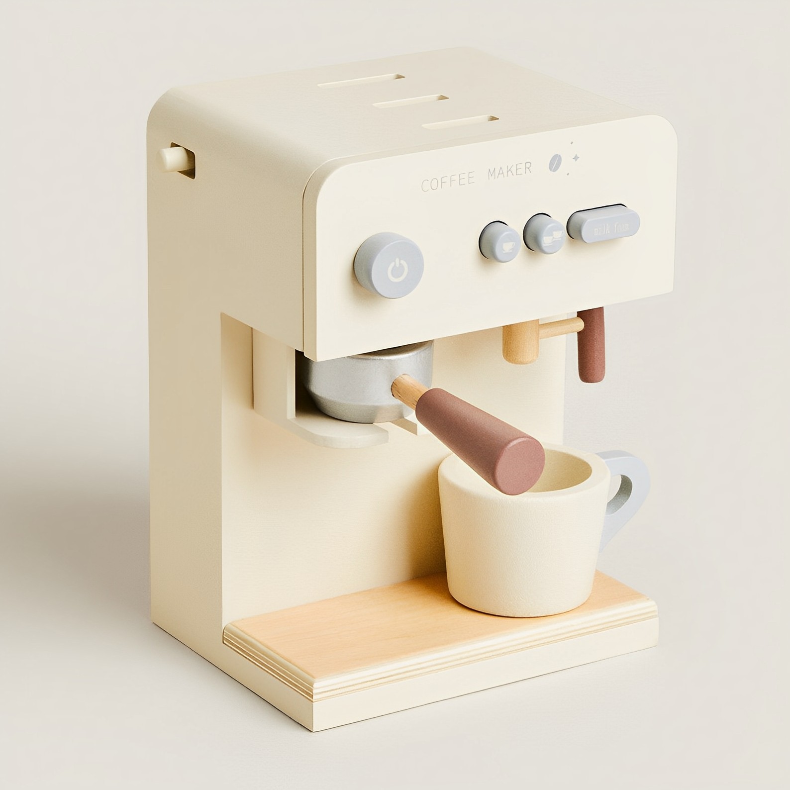 Aparat de Cafea pentru Copii din Lemn Deluxe Barista ideal STORE, Dimensiune 16 x 13 x 22, Include o ceasca de cafea, O piesa de mobilier perfecta in bucataria micului bucatar