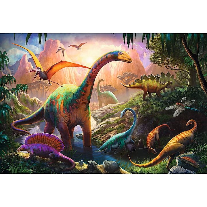 Puzzle Trefl 100 Pe Taramul Dinozaurilor