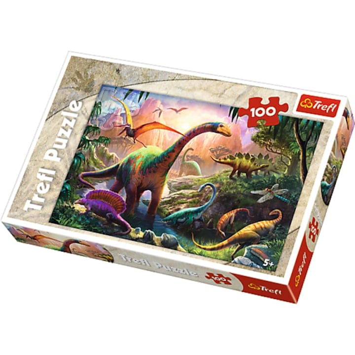 Puzzle Trefl 100 Pe Taramul Dinozaurilor