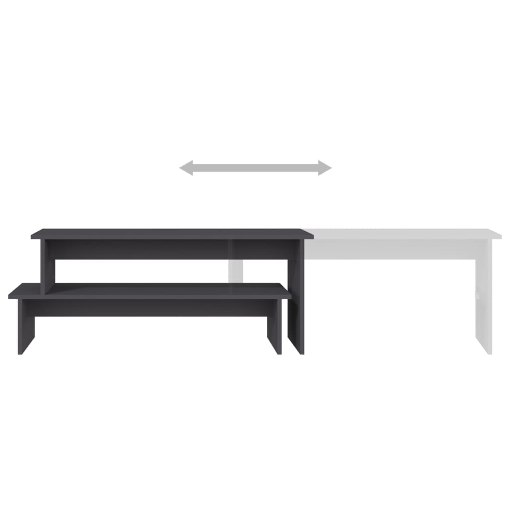 Comoda TV vidaXL, gri, 180x30x43 cm, PAL 