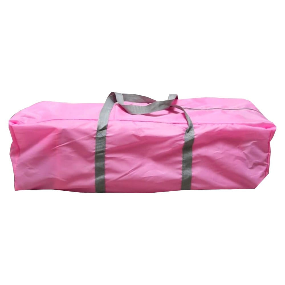 Patut Pliabil rotund cu balansoar, Tarc copii Baby Care PRO FRW, 2 Niveluri de inaltime, Cu melodii si Masa infasat, Carusel cu jucarii din plus, Plasa insecte, Roz