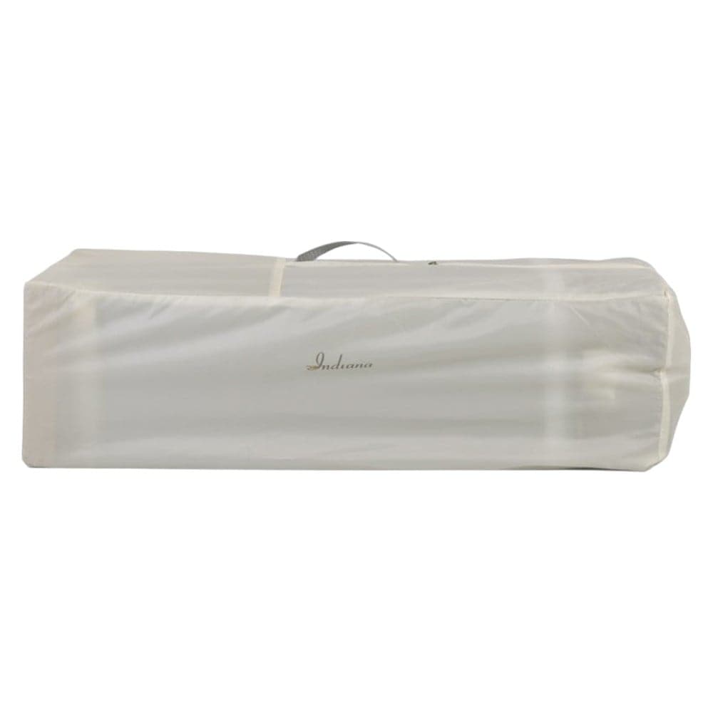 Patut pliant transformabil in tarc copii NOVOKIDS Indiana NEST, 62X125 cm, 2 Niveluri, Jucarie Carusel muzical, Fermoar acces lateral, Geanta bebe, Gri