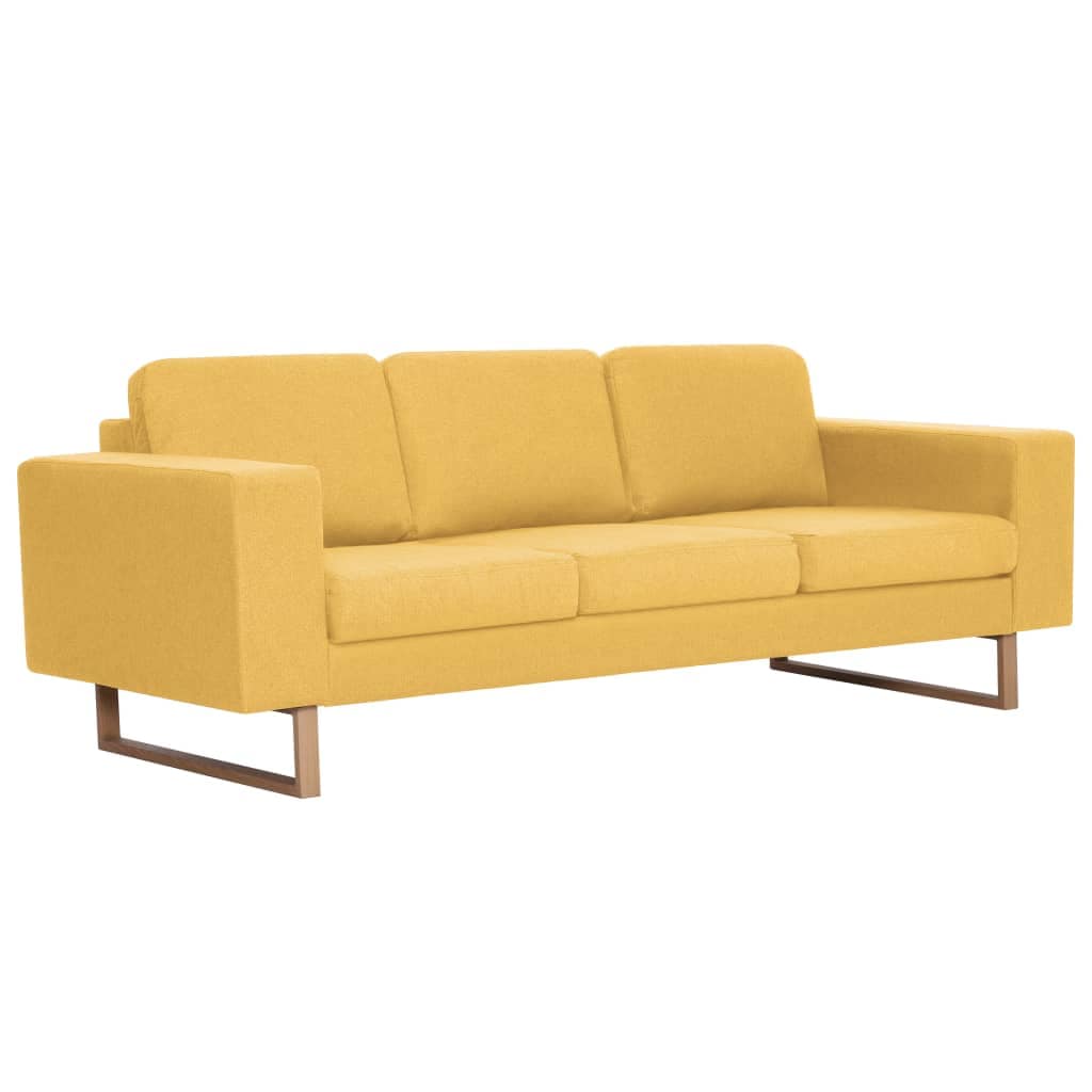 Canapea cu 3 locuri vidaXL, material textil, galben