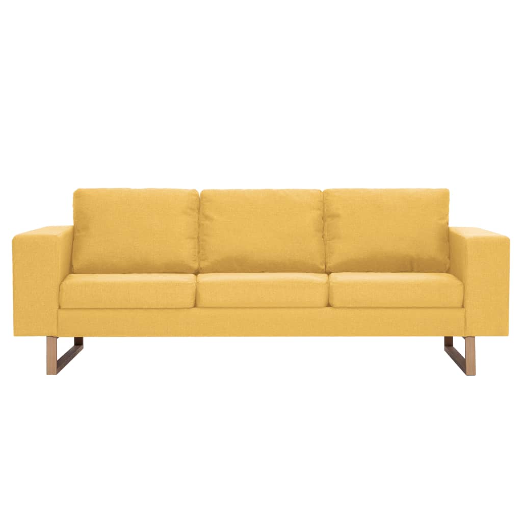 Canapea cu 3 locuri vidaXL, material textil, galben