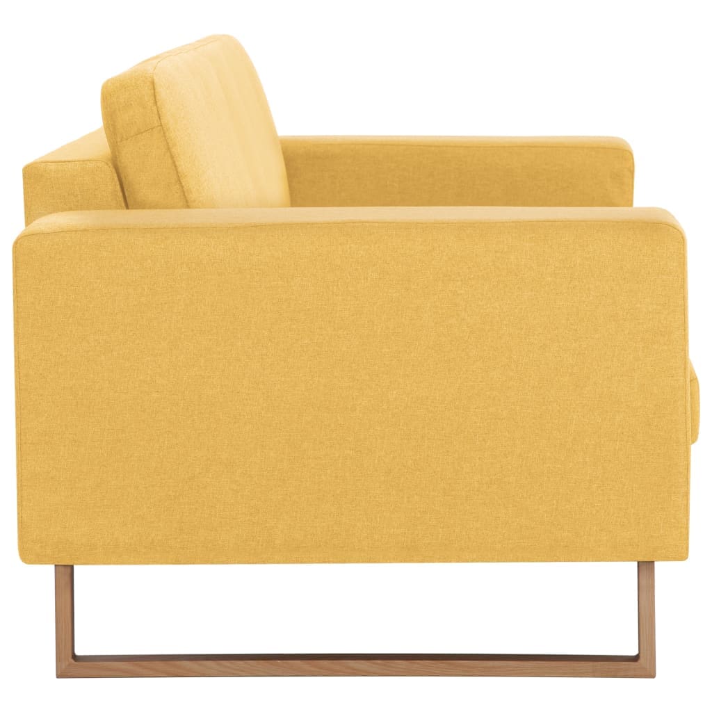 Canapea cu 3 locuri vidaXL, material textil, galben