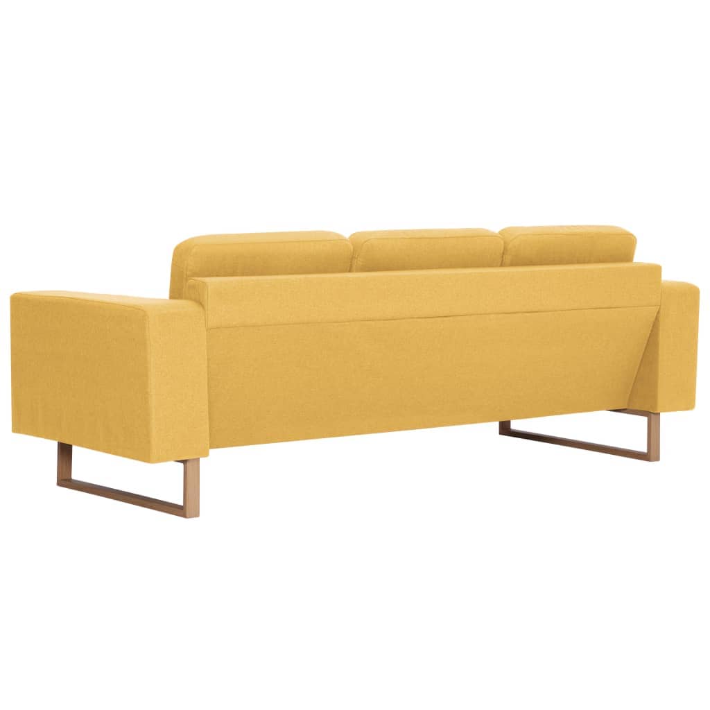 Canapea cu 3 locuri vidaXL, material textil, galben