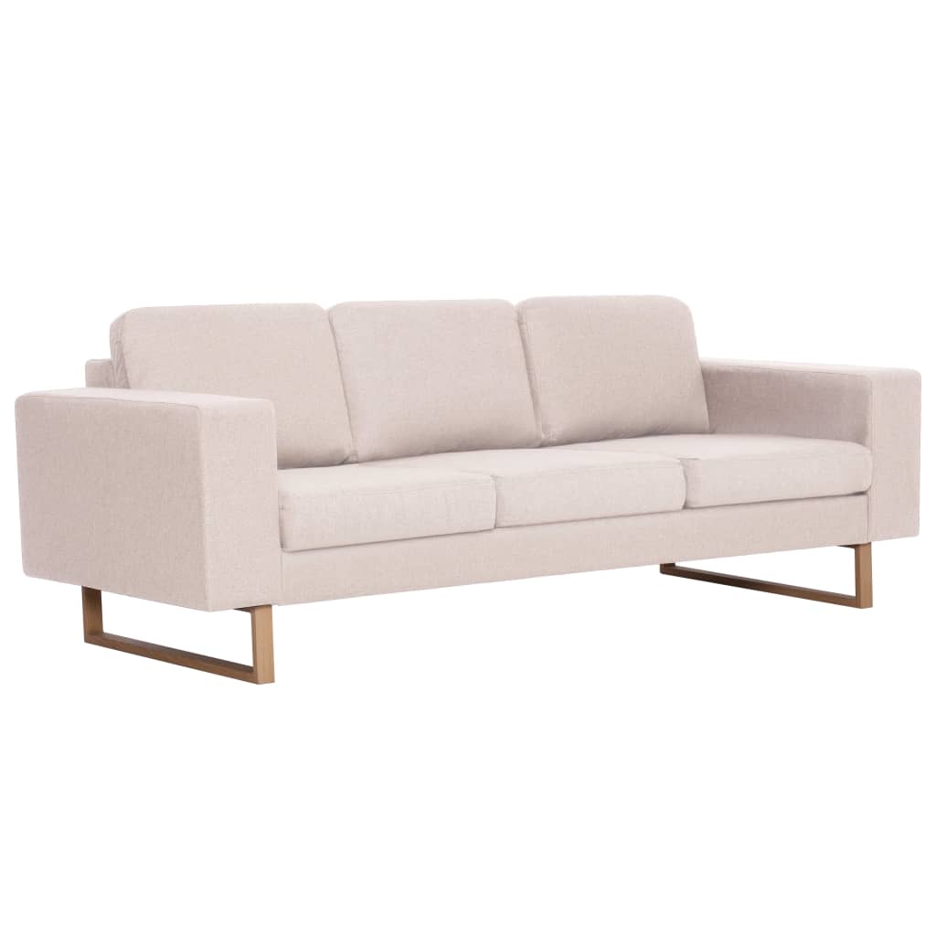 Set de canapele vidaXL, 2 piese, material textil, crem
