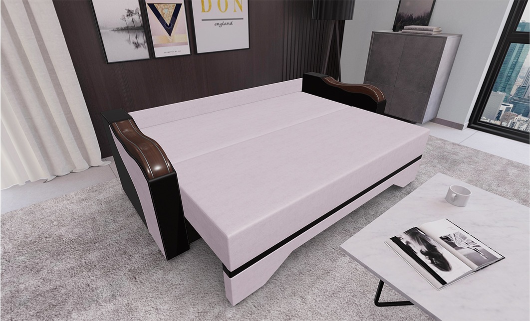 Canapea extensibila Bianca Fresh 9 Wenge, 3 locuri, 220 x 108 x 81 cm, roz
