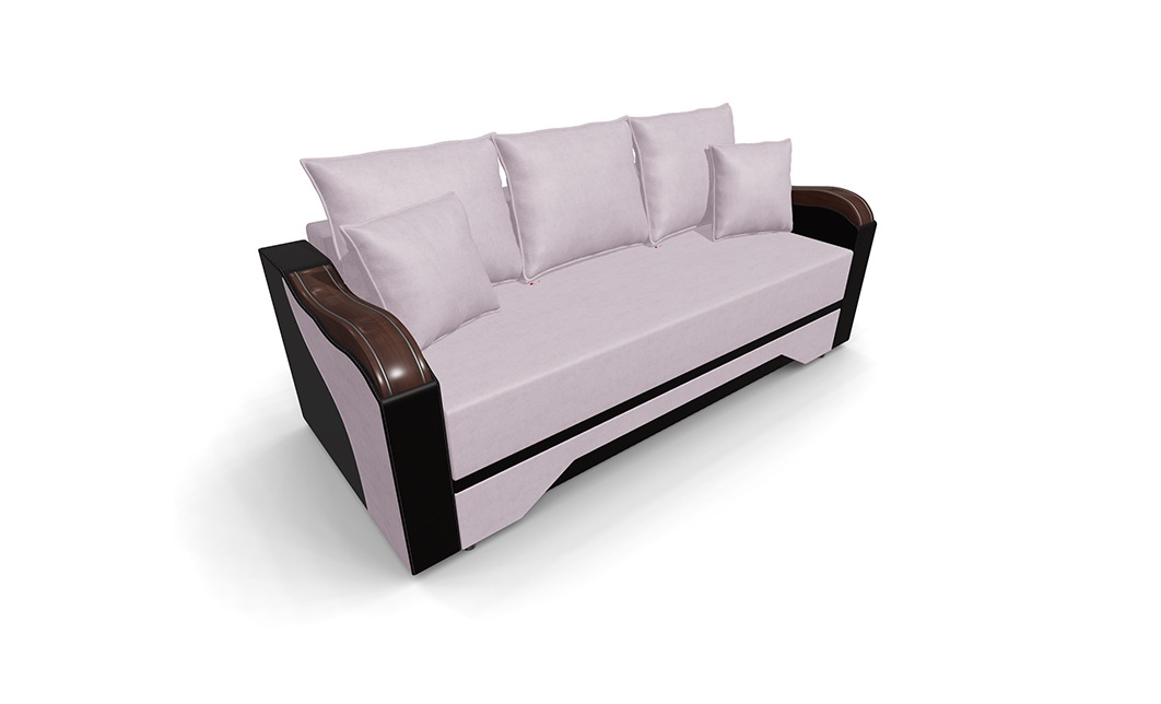 Canapea extensibila Bianca Fresh 9 Wenge, 3 locuri, 220 x 108 x 81 cm, roz
