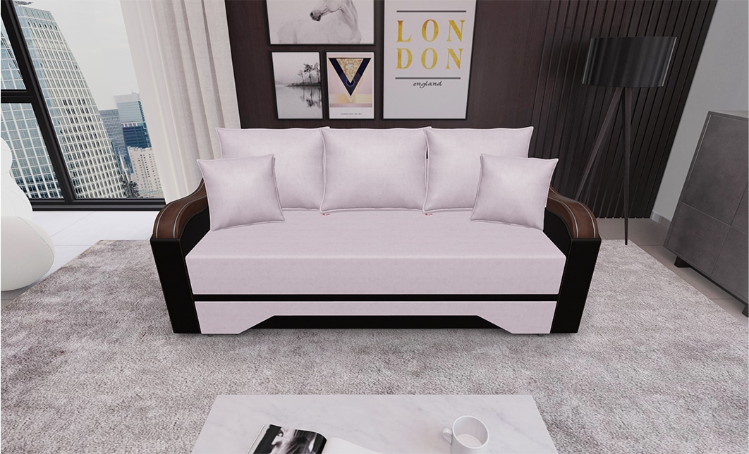 Canapea extensibila Bianca Fresh 9 Wenge, 3 locuri, 220 x 108 x 81 cm, roz