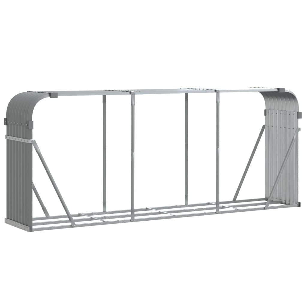 Suport de busteni vidaXL, gri deschis, 234x45x100 cm, otel galvanizat