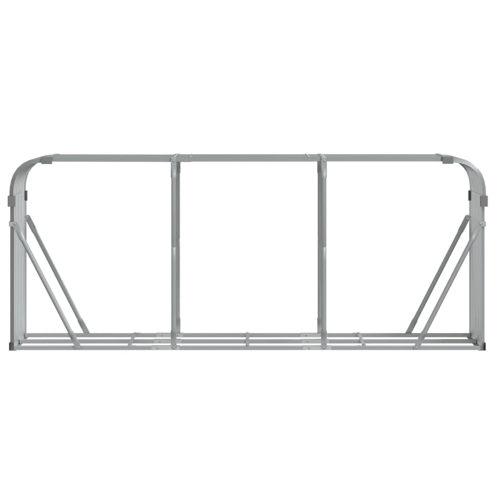 Suport de busteni vidaXL, gri deschis, 234x45x100 cm, otel galvanizat