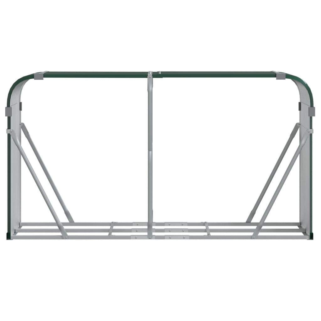 Suport pentru busteni vidaXL, verde, 180x45x100 cm, otel galvanizat