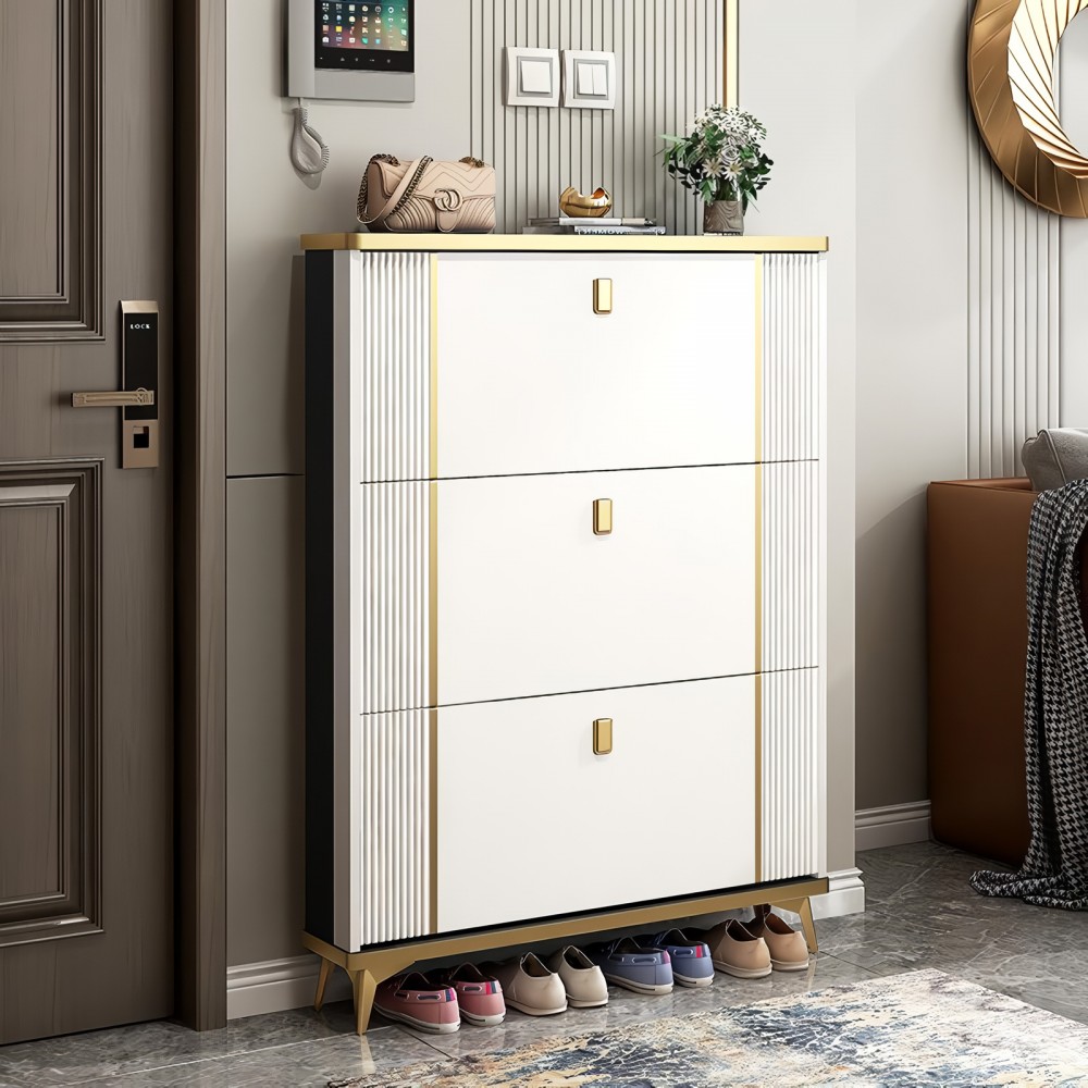 Pantofar 602 MDF, 100x24x118 cm, alb
