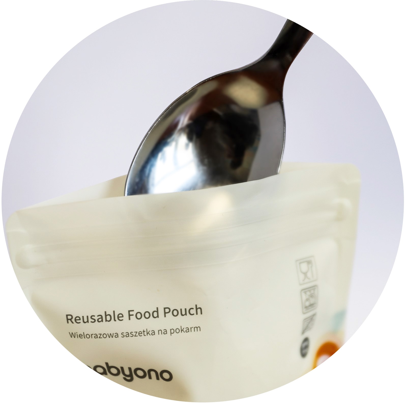 Set pungi alimentare reutilizabile Babyono 1467, 150ml, 5 bucati