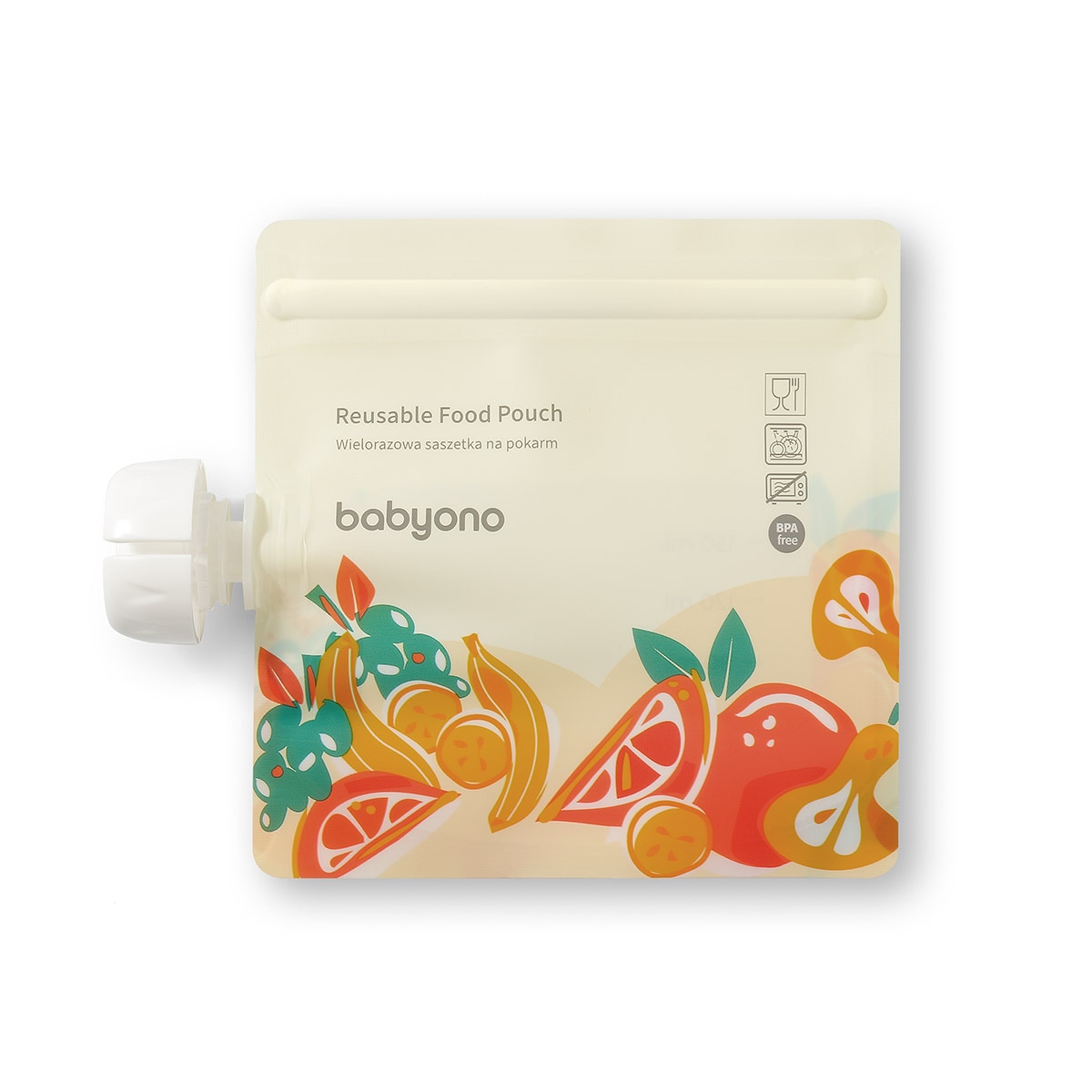 Set pungi alimentare reutilizabile Babyono 1467, 150ml, 5 bucati