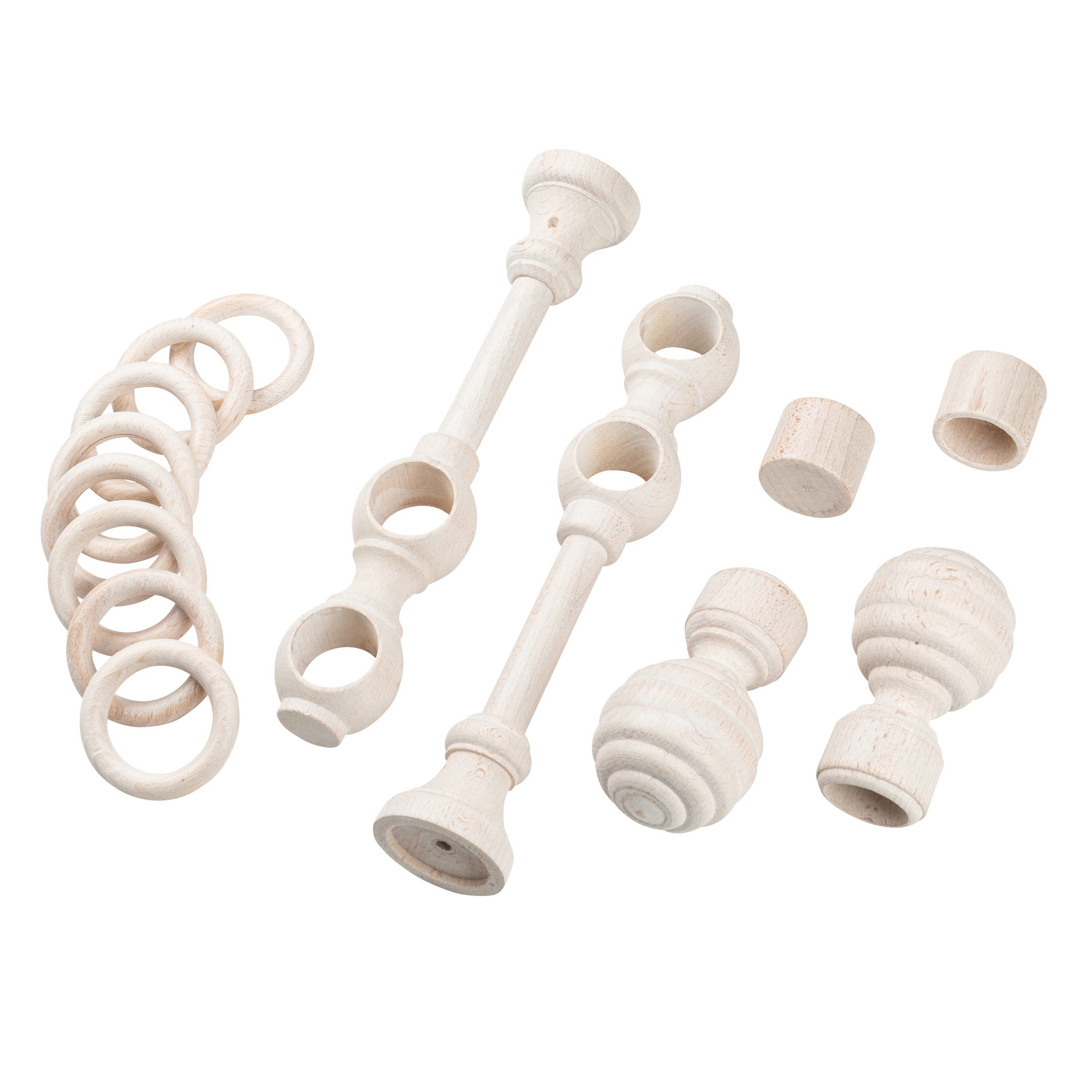 Galerie dubla lemn masiv Regal, nuanta alb-antic, 400 cm - kit complet