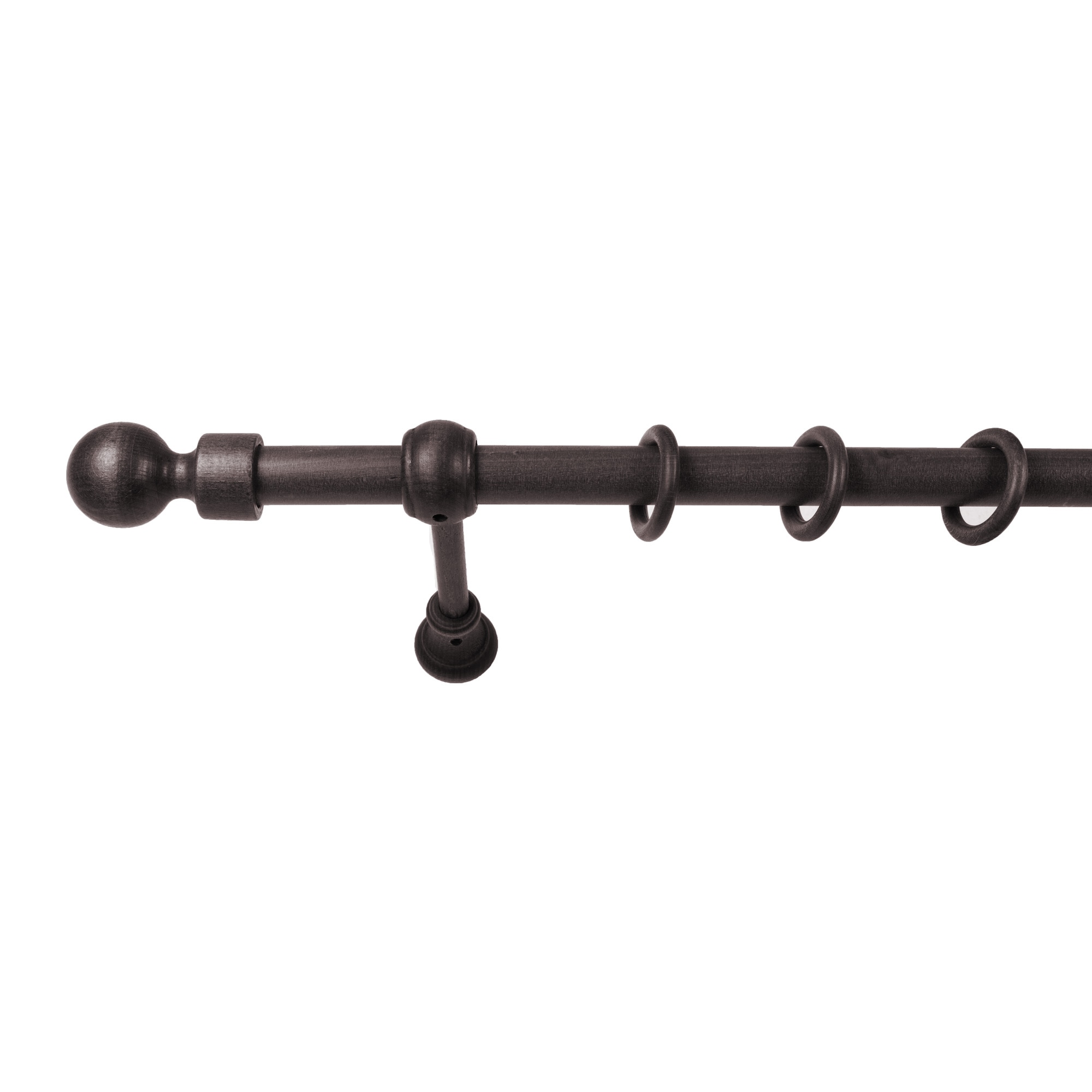 Galerie simpla lemn masiv Giro, consola standard, nuanta wenge, 140 cm, kit complet