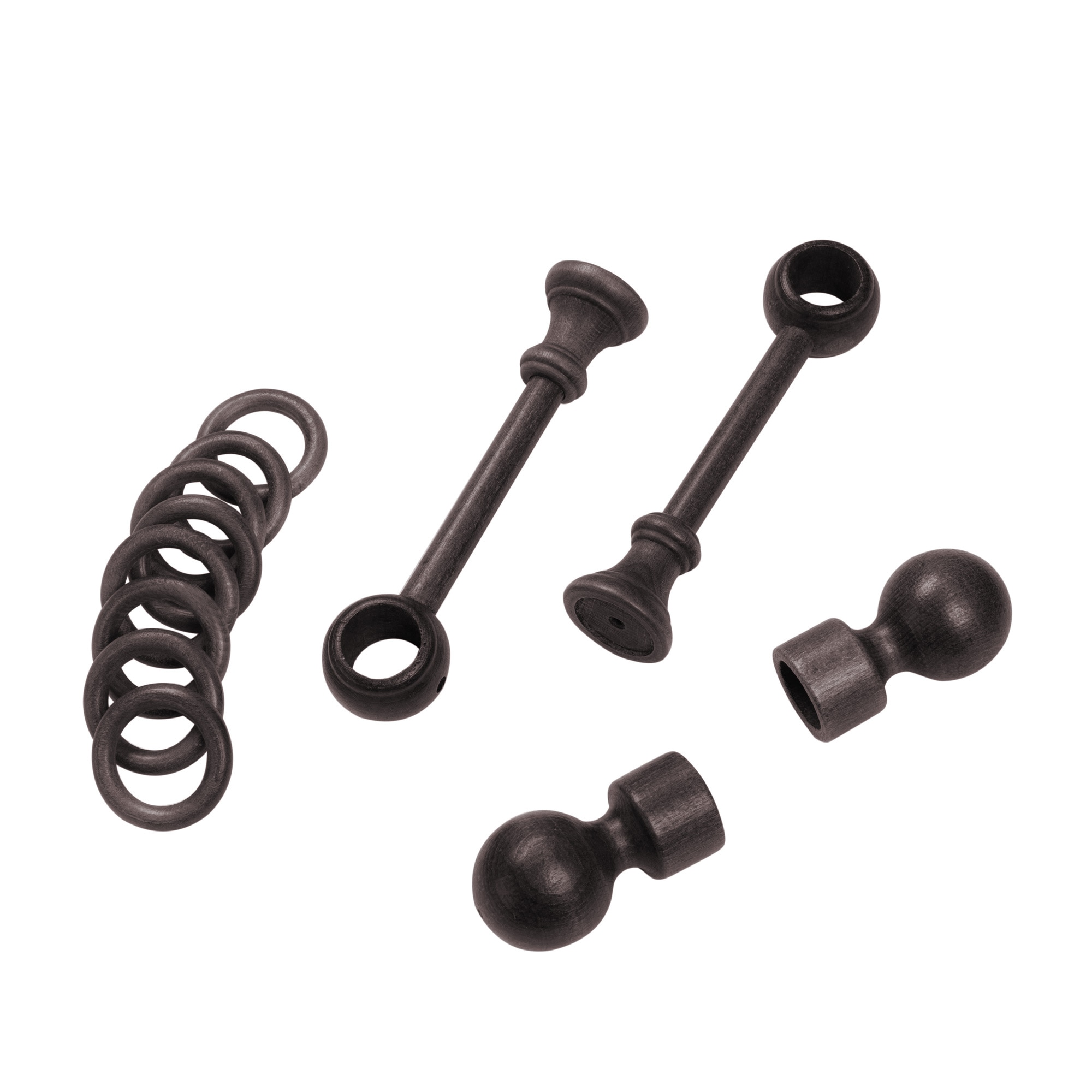 Galerie simpla lemn masiv Giro, consola standard, nuanta wenge, 140 cm, kit complet