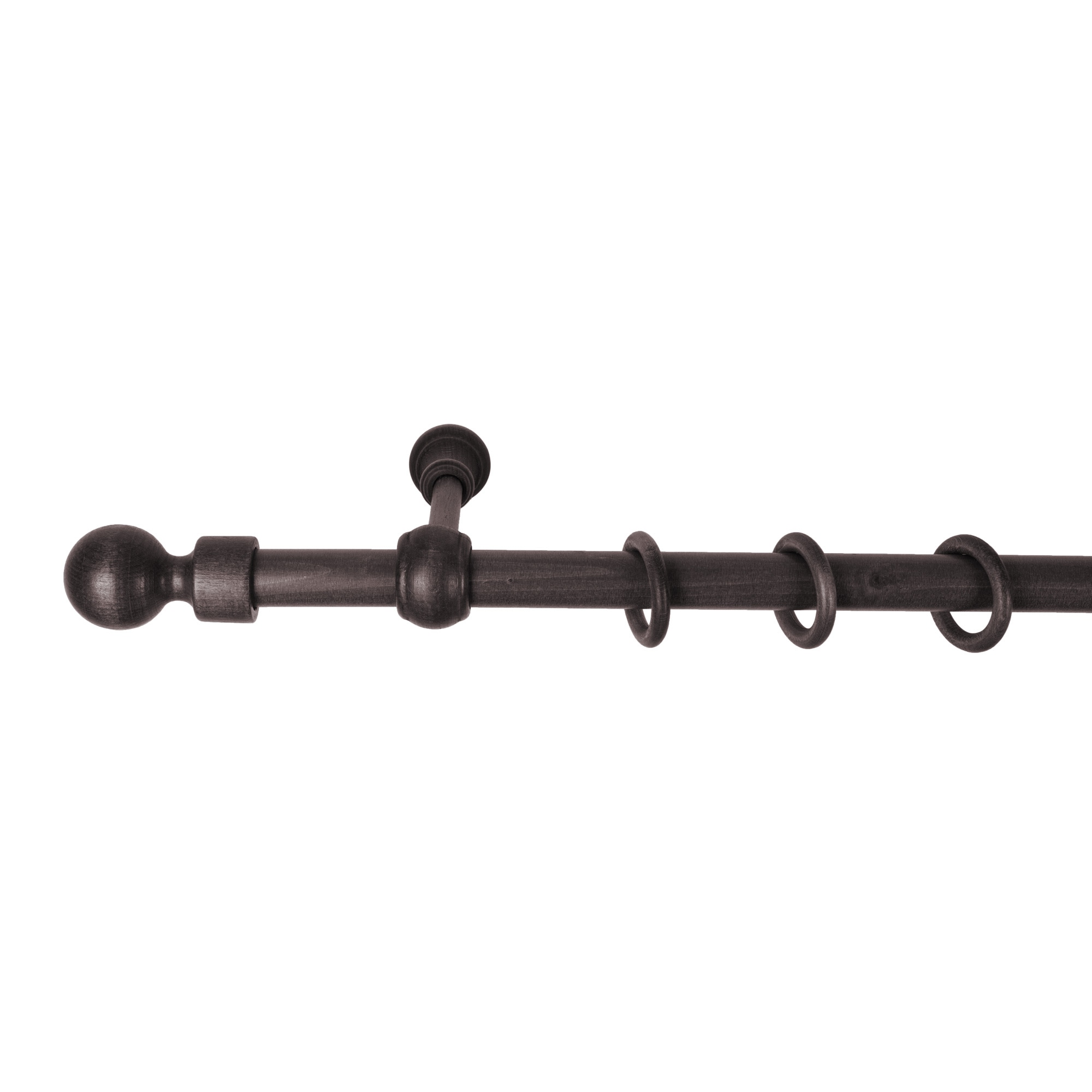 Galerie simpla lemn masiv Giro, consola standard, nuanta wenge, 140 cm, kit complet