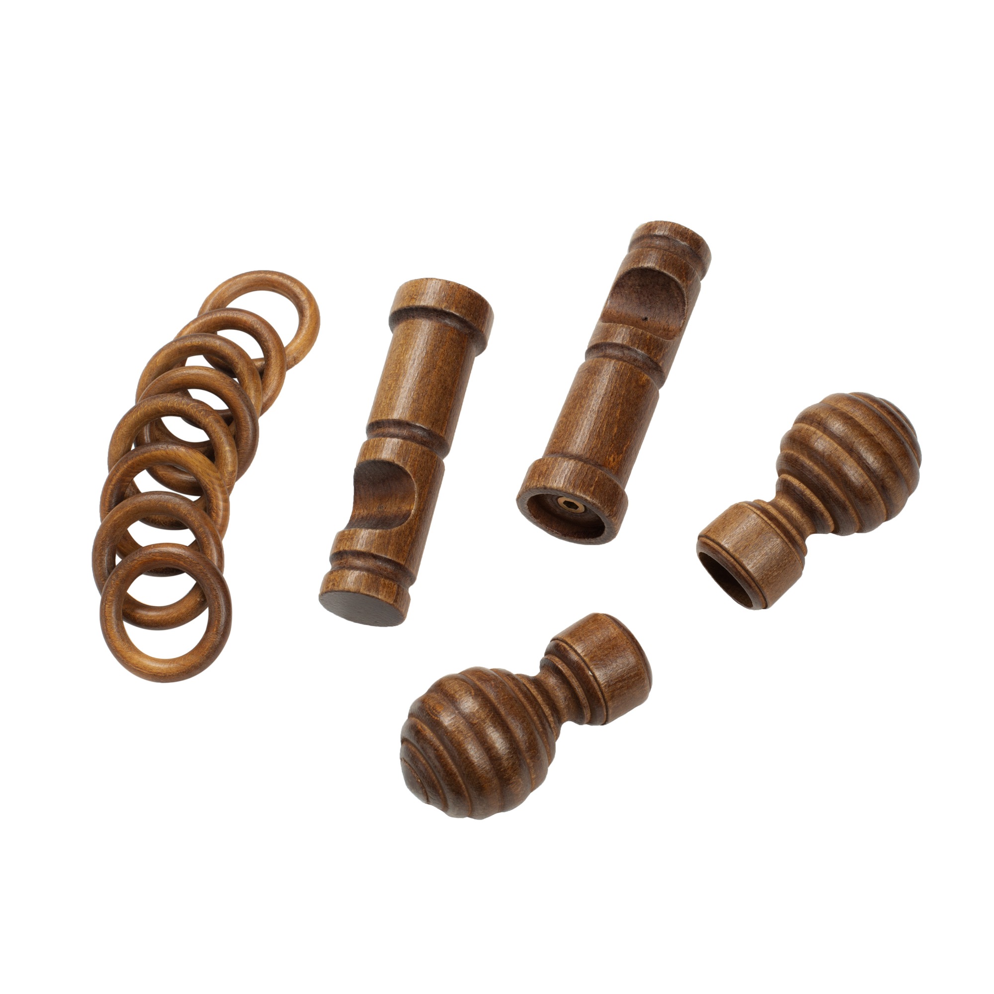 Galerie simpla lemn masiv Regal, consola moderna, nuanta nuc, 200 cm, kit complet