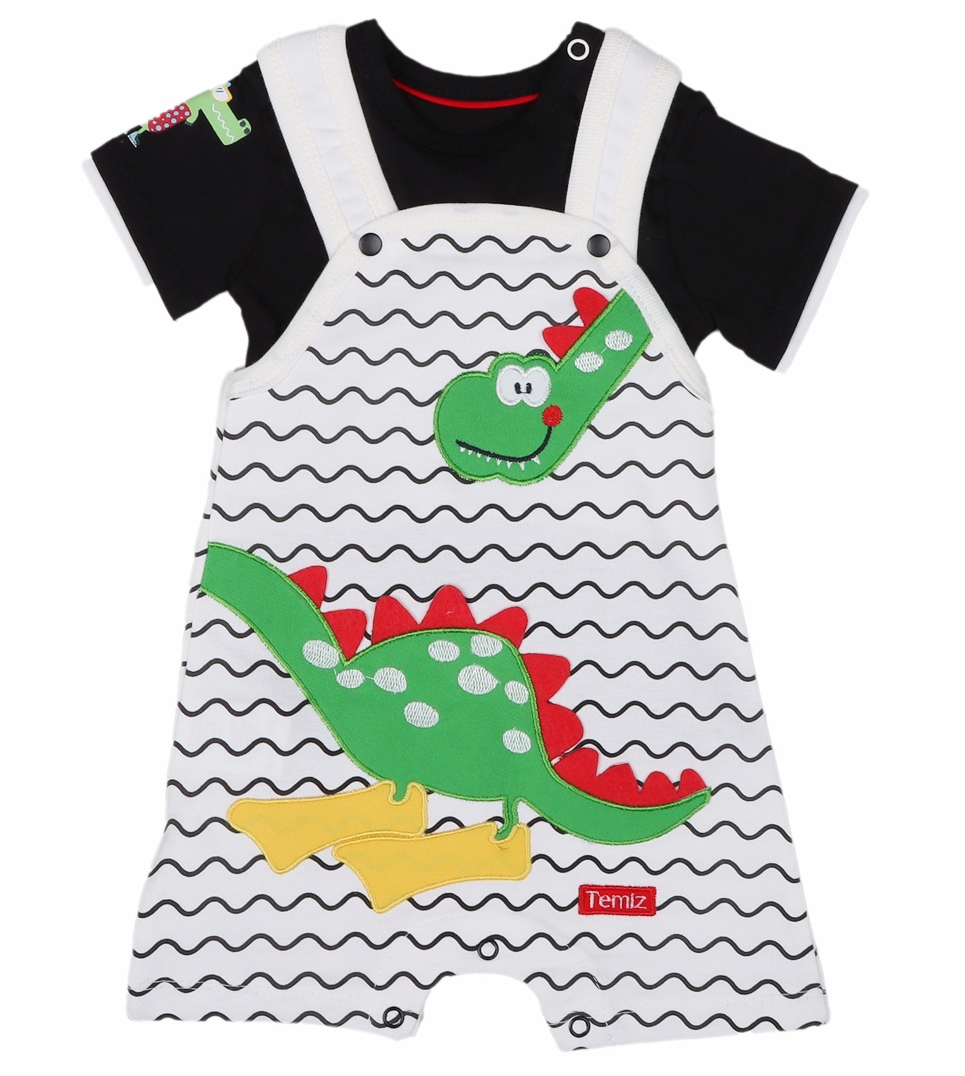 Set Dino-Boy Minikids, negru, 74, 6-9 luni