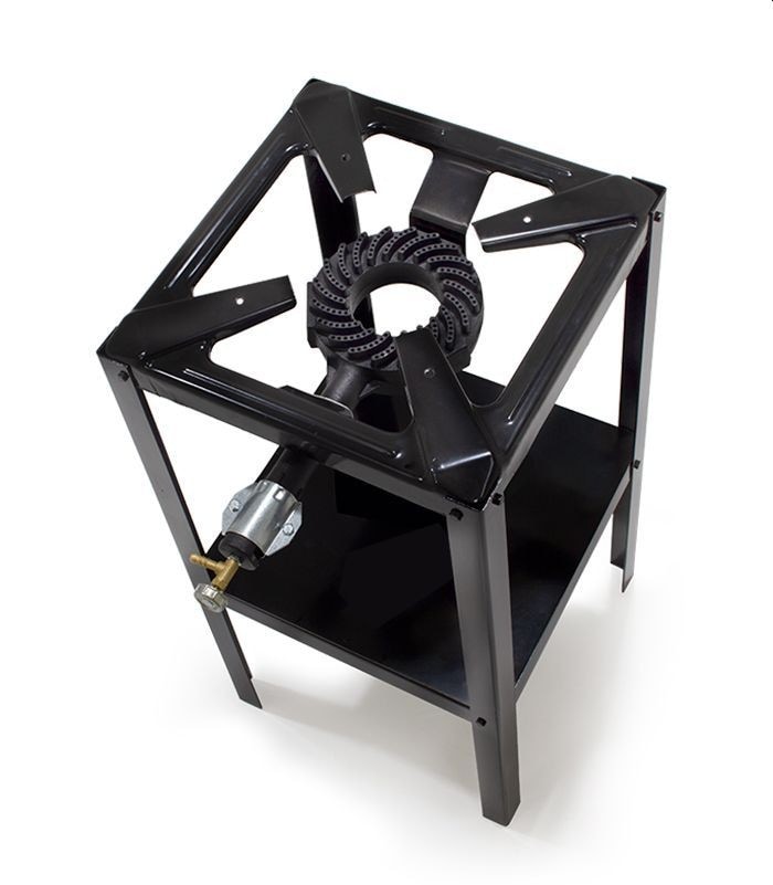 Arzator pentru gaz 8.5 kW, din fonta, 40x40x80 cm, raft depozitare