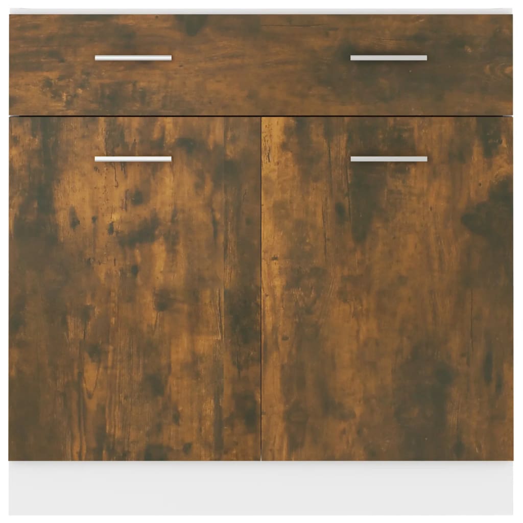 Dulap inferior de chiuveta vidaXL, 80x46x81.5 cm, lemn, stejar fumuriu